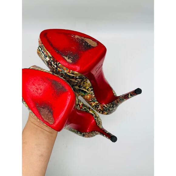 Christian Louboutin Multicolor 140 Palais Python Faience Lucido Pumps size 37 - Picture 7 of 11